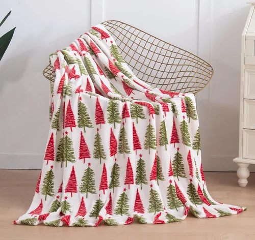 Miniatura 21 de Elegant Comfort Velvet Touch Ultra Lujosa Manta/Frazada de Vellón con Estampado Navideño de Vacaciones - 50 x 60 pulgadas, (Flor de Pascua), 50 x 60