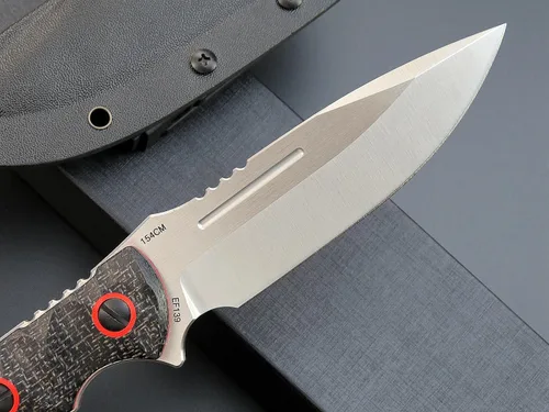 Miniatura 4 de Eafengrow EF139 Cuchillo de hoja fija, hoja de acero de 60.6 in, mango Micarta con espiga completa, herramienta EDC cuchillo recto para trabajar