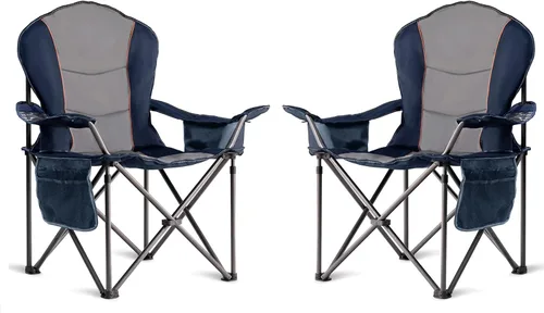 Miniatura 16 de Silla de Camping Sobredimensionada de Alta Resistencia - Silla Plegable Portátil, Portavasos y Estuche para Teléfono Impermeable para Adultos, negro