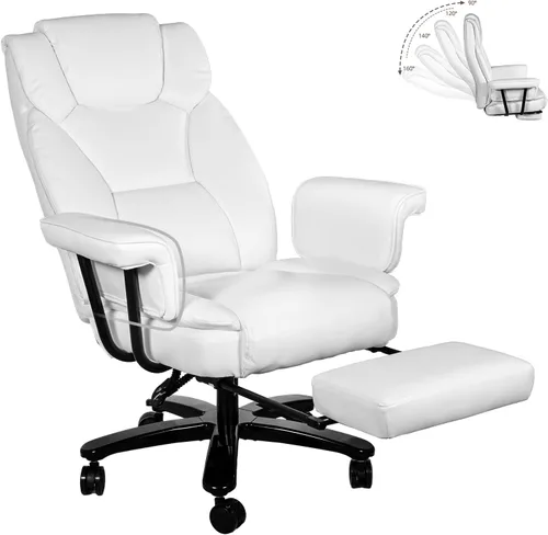 Miniatura 10 de Silla de oficina reclinable con reposapiés, sillas de escritorio de oficina en casa grandes y altas, 400 libras con respaldo alto, asiento ancho