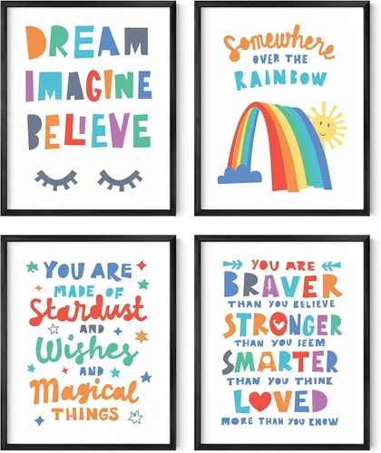 Miniatura 8 de HAUS AND HUES Citas inspiradoras para niños (sin marco, positividad, 8L x 10W)