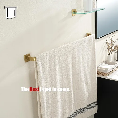 Miniatura 6 de JQK Barra de Toalla Dorada, Toallero de 32.36 Pulgadas con Bordes Redondeados, Montaje en Pared de Acero Inoxidable 304 para Baño, Longitud Útil