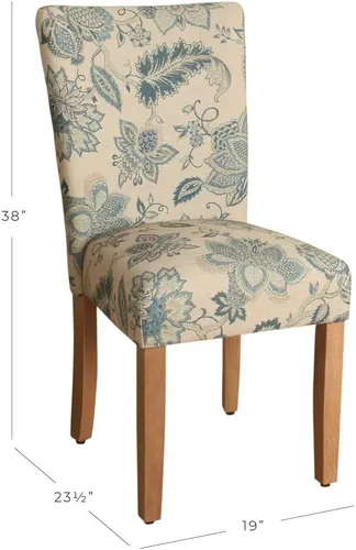 Miniatura 168 de Homepop Silla de comedor con detalles festoneados, sillas de comedor Parsons tapizadas, muebles decorativos para el hogar, tejido gris claro