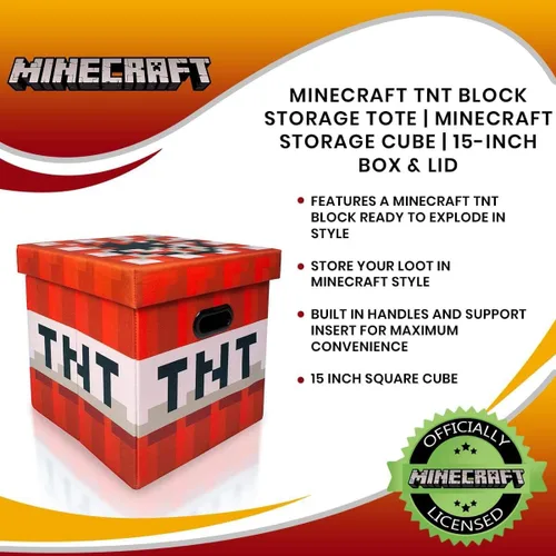 Miniatura 7 de MINECRAFT TNT - Cubo de almacenamiento organizador de bloques Bloque TNT de cubos de almacenamiento Cubos de organización Cubo cuadrado de 15