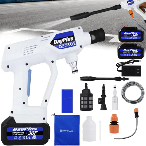 Limpiador eléctrico inalámbrico, kit de lavadora eléctrica de 653 PSI, pistola de lavado a presión inalámbrica portátil con múltiples accesorios