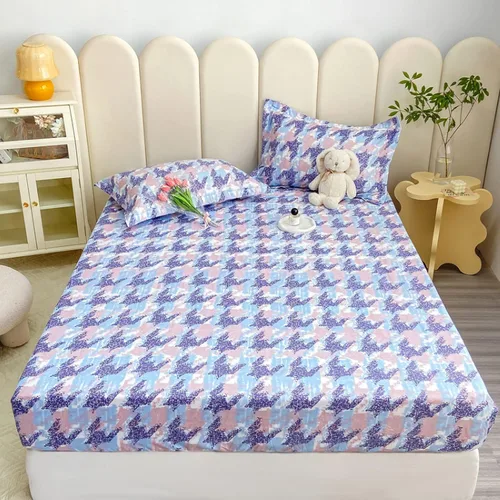 Miniatura 16 de Sábana bajera tamaño individual suave y acogedora, de algodón lavado, de algodón cepillado, para dormitorio de niños y niñas, funda de almohada
