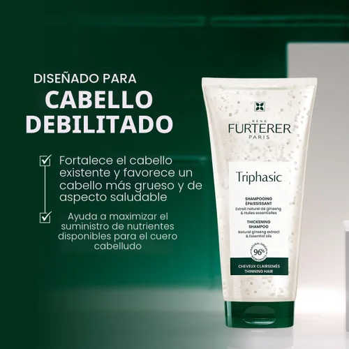 Miniatura 2 de René Furterer Champú fortalecedor TRIPHASIC - Cabello adelgazante - Fortifica la fuerza del cabello - Nutrición del cuero cabelludo - Para hombres