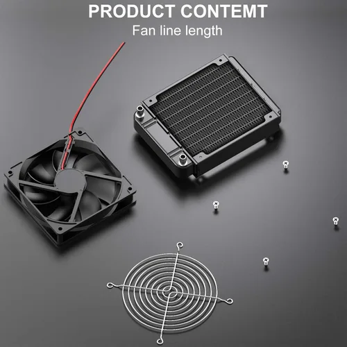 Miniatura 7 de Clyxgs Radiador de Refrigeración por Agua, Intercambiador de Calor de Aluminio de 8 Tubos con Ventilador para Sistema de Refrigeración por Agua