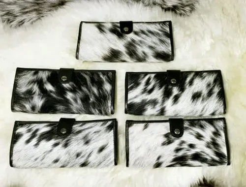 Miniatura 7 de NGF Cartera de cuero de vaca con cremallera para mujer, bolso de mano de cuero real en cartera, bolso organizador de bolso para mujer
