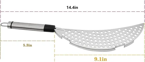 Miniatura 2 de AUEAR, Colador de pasta de mano de acero inoxidable para diferentes herramientas de cocina de olla y sartén (1 paquete, con asa)