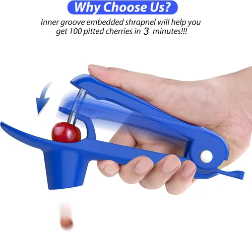 Miniatura 3 de Cherry Pitter - Ordekcity Herramienta de acero inoxidable para remover el carozo de las cerezas con diseño de empuje manual, ahorra tiempo y espacio