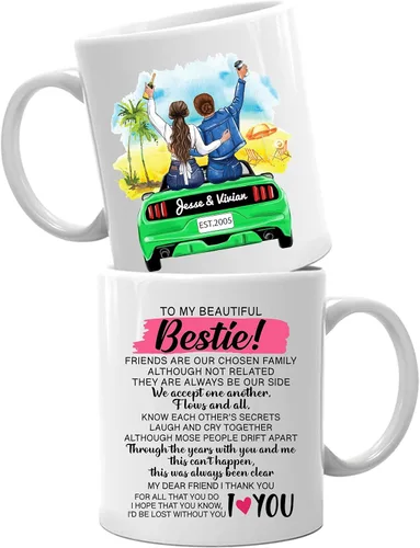 Miniatura 14 de Taza de café con texto en inglés "Best Friends Are The Sisters We Choose Ourselves We Choose Ourselves para mujeres, mejores amigas, taza de café