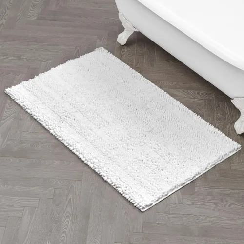 Miniatura 35 de Laura Ashley Tapete de baño de chenilla Astor 100% poliéster Decoración de baño premium Lavable a máquina Respaldo TPR Mide 17 x 24 Aqua
