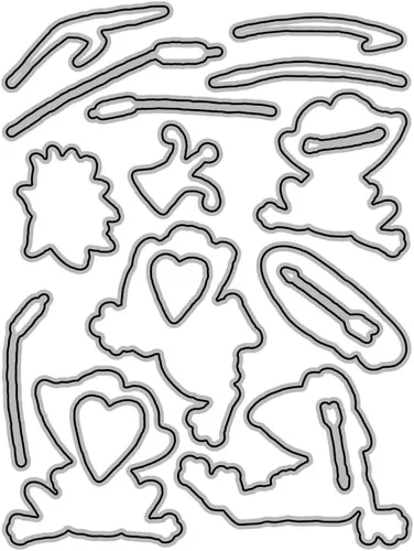Miniatura 7 de Sellos para manualidades, juego de sellos y troqueles de corte transparentes de rana de dibujos animados para hacer tarjetas, troqueles de silicona