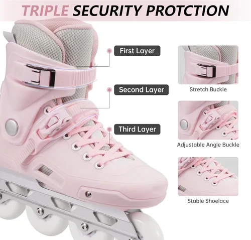 Miniatura 2 de SWAY Patines profesionales en línea para adultos, patines de alto rendimiento para mujeres y hombres, patines de carreras para adolescentes, Rosa