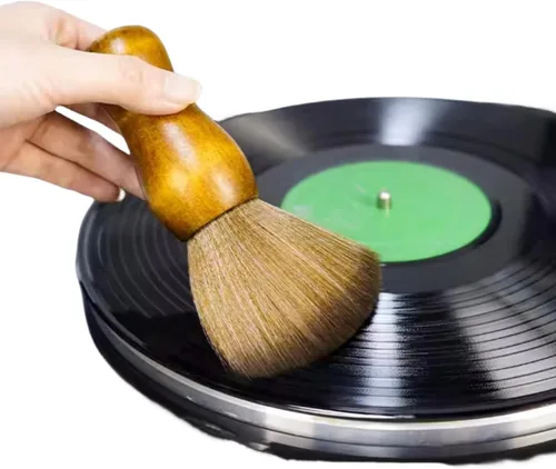 Miniatura 6 de Cepillo de limpieza de discos de vinilo, antiestático, suave, tocadiscos de vinilo suave, cepillos de limpieza de discos de madera, cepillo
