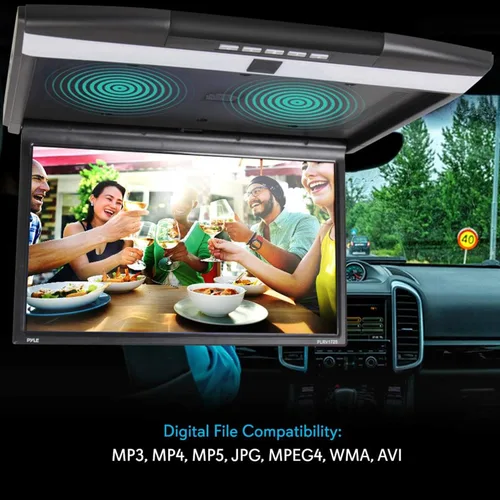 Miniatura 6 de Consola Pyle para techo de coche, con pantalla LCD abatible, panel de control con reproductor de TV HDMI con transmisor IR integrado