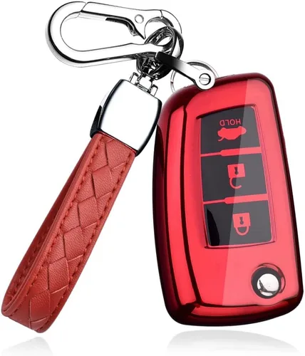 Miniatura 9 de Funda para llavero para Nissan Rogue, Select, Sport, Sylphy, Pulsar, Sentra - Funda con tapa de 3 botones para accesorios Nissan, llaveros Azul
