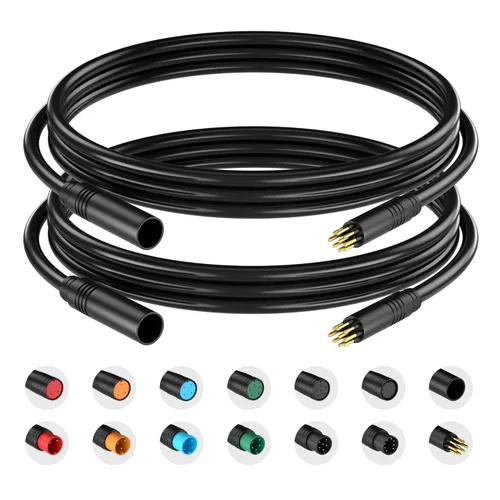 Miniatura 12 de Cable de extensión de 2 pines, 3 pines, 4 pines, 5 pines, 6 pines, 8 pines, 9 pines, enchufe impermeable funciona para luz de bicicleta eléctrica