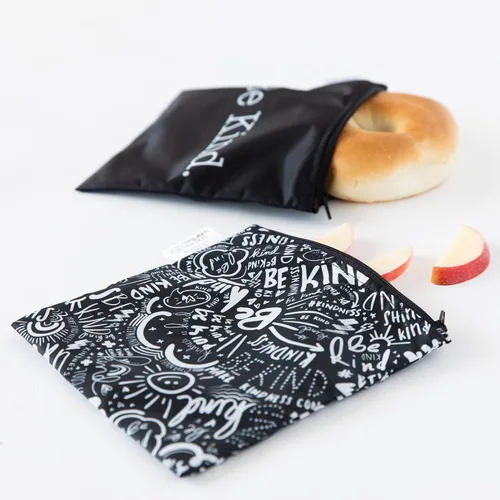Miniatura 2 de Bumkins Bolsas reutilizables para sándwiches y aperitivos, para el almuerzo escolar de niños y para adultos, tela lavable, bolsa de tela impermeable