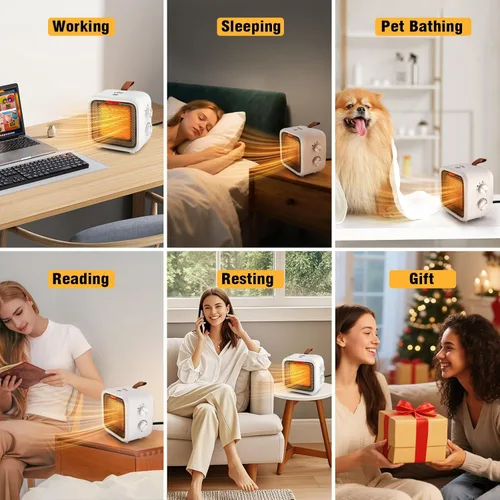 Miniatura 7 de CTSC Calentador de espacio, calentadores de espacio de 1500 W para uso en interiores con termostato, material de calefacción PCT de alta eficiencia