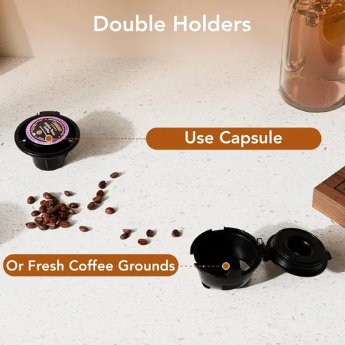 Miniatura 2 de COWSAR Cafetera de una sola porción, cafetera 2 en 1 para cápsulas K-CUP y café molido, tamaños de preparación ajustables de 6 a 14 onzas, depósito