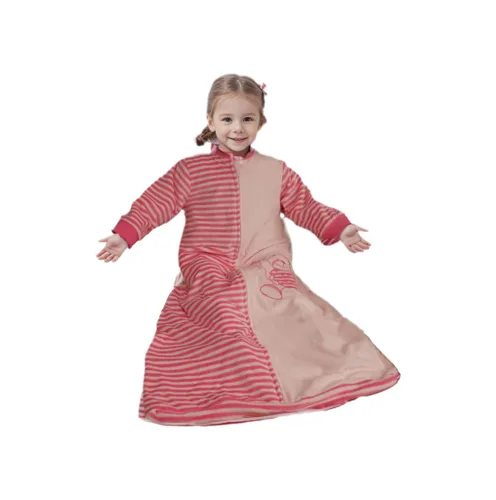 Miniatura 10 de Saco de dormir para bebé, manta de manga larga de terciopelo de algodón para niñas y niños pequeños, rosa, cremallera de 2 vías, sensación de Rosado