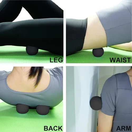 Miniatura 5 de Pelota de masaje pequeña y dura, paquete de 2 unidades. Bolas de lacrosse para fascia, para punto de gatillo, tejido profundo, liberación Negro