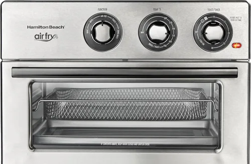Miniatura 6 de Hamilton Beach Combo de freidora de aire para horno tostador, incluye hornear, asar y tostar, se adapta a pizza de 12 pulgadas, 1800 vatios, 6 modos