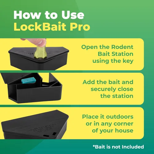 Miniatura 7 de Estaciones de cebo para ratones LockBait Pro Paquete de 6 cajas de cebo para ratones para uso en exteriores Estaciones de cebo para ratones