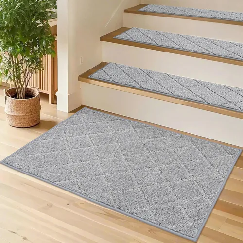 Miniatura 26 de COSY HOMEER - Alfombra antideslizante para esquinas de peldaños interiores, alfombras de escaleras para despegues resistentes al deslizamiento