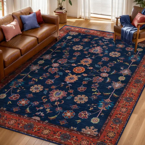 Miniatura 15 de Tangsoo Alfombra lavable para pasillo, antideslizante, 2 x 6 pies, estilo bohemio, floral, vintage, para entrada, suelo suave, para cocina, baño