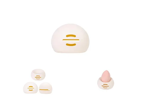 Soporte de esponja de silicona suave para mujer, para viaje o maquillaje diario, a prueba de polvo, portátil, para maquillaje facial, organizador de