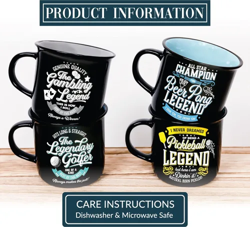 Miniatura 8 de Pavilion Gift Company - Taza de cerámica de 13 onzas, taza de café de doble cara, taza de café para pesca, golf, caza, juego, pickleball, cerveza
