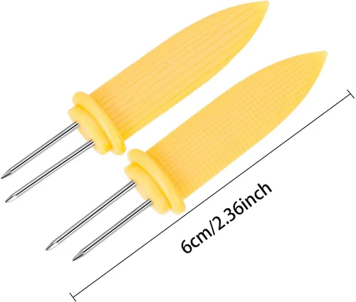 Miniatura 5 de 10 soportes para maíz – Brochetas de maíz en la mazorca, brochetas de acero inoxidable, brochetas de punta de maíz, herramienta de cocina