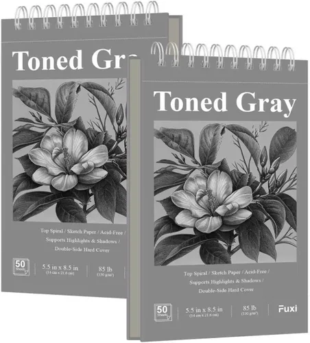 Miniatura 13 de Fuxi Cuaderno de bocetos de acuarela pequeño, paquete de 2 – 5.5" x 8.5" Papel de acuarela prensado en frío de 140lb/300gsm, 30 hojas por bloc.