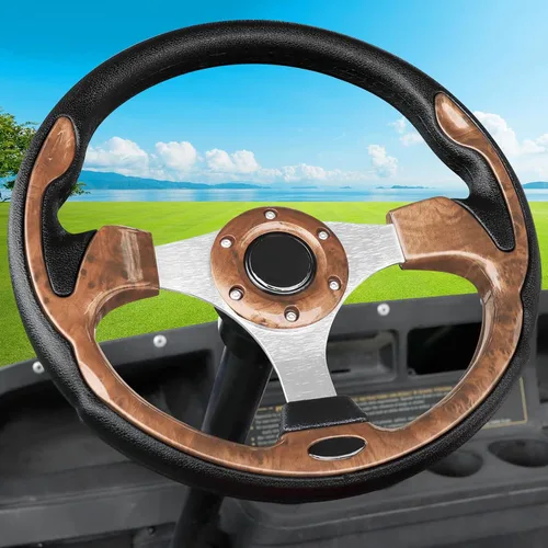 Miniatura 11 de Volante de carrito de golf compatible con EZGO RXV y TXT, Club Car DS, Club Car Precedent Tempo, Yamaha Golf Cart (volante negro)