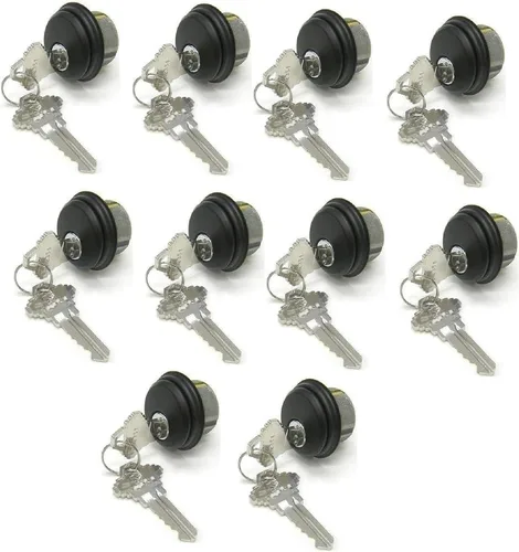 Miniatura 7 de Cerraduras de cilindro, cerradura de puerta comercial, estilo Adams Rite, resistente, 2 llaves (doble cilindro, aluminio plateado, paquete de 4)