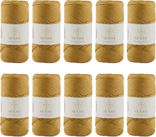 Miniatura 24 de Sensy - Cuerda de poliéster de 0.059 in y 164 yardas, cuerda de poliéster 100% polipropileno, cordón de macramé de 0.059 in, cuerda de ganchillo