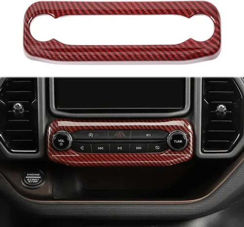 Miniatura 8 de Linskip Moldura de unidad de audio compatible con Ford Bronco Sport 2021 2022 2023 2024, cubierta del panel de control de volumen de la consola