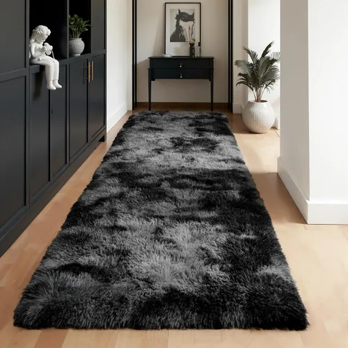 Miniatura 50 de Zentavio Alfombras de área para sala de estar, alfombras grises para dormitorio, alfombra de 4 x 6, alfombra mullida, peluda y suave, shag estética