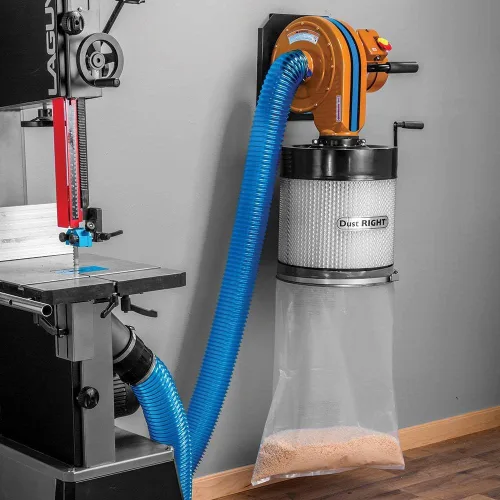 Miniatura 2 de Dust Right - Colector de polvo de montaje en pared de 650 CFM, 1 micrón, filtro de recipiente para sistema de recolección de polvo portátil, control