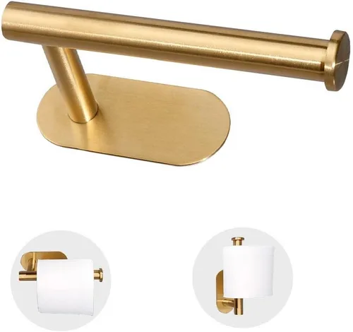 Miniatura 11 de athroom Soporte de papel higiénico autoadhesivo para montaje en pared, acero inoxidable, sin perforar, soporte para papel higiénico, para pegar