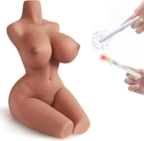 Miniatura 18 de Torso de muñeca sexual de 40 libras, muñeca sexual de tamaño completo, masturbador masculino con pechos grandes, culo realista para pecho anal