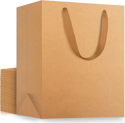 Miniatura 24 de EUSOAR Bolsas de papel de estraza grandes de 9.8 x 5.1 x 12.6 pulgadas a granel, bolsas resistentes para recuerdos de fiesta, cumpleaños, bodas