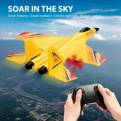 Miniatura 3 de SU27 RC Fighter Plane Principiante Avión RC 6-Axis Estabilizador Automático Control Remoto Aeronave Planeador Listo para Volar Resistente a Choques