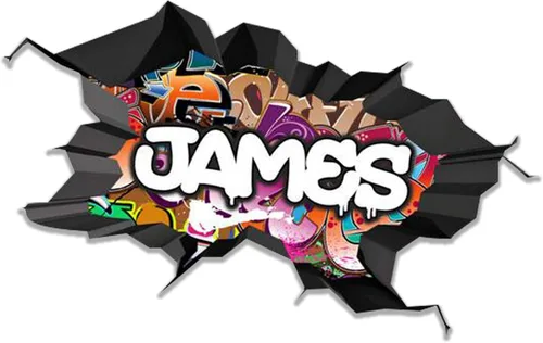 Miniatura 25 de Calcomanía de pared con nombre personalizado, graffiti 3D Arte personalizado calcomanía decorativa de vinilo Removible Despegar y pegar