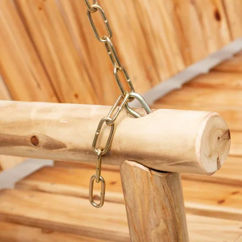 Miniatura 5 de Anraja Juego de columpios para exteriores, columpios de madera para adultos, asiento de porche colgante para patio trasero, patio, parque infantil