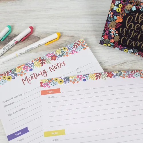 Miniatura 8 de bloom daily planners 8.5" x 11" Double Sided Meeting Pad - Topics, Takeaways, Action Items & Follow-Ups - Undated Meeting Notes Agenda Organizer