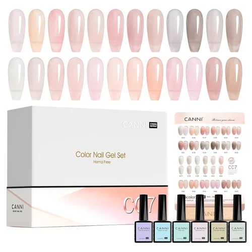 Miniatura 8 de CANNI CC1 - Juego de esmalte de uñas de gel, 30 piezas de 9 ml, colores negro, rosa intenso, verde, amarillo, morado, azul, kit de uñas con secado